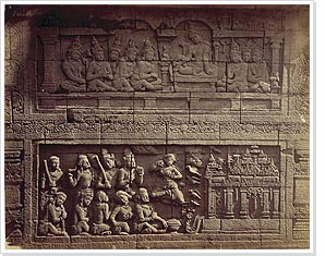 Borobudur first gallery relief, Van Kinsbergen, 1873